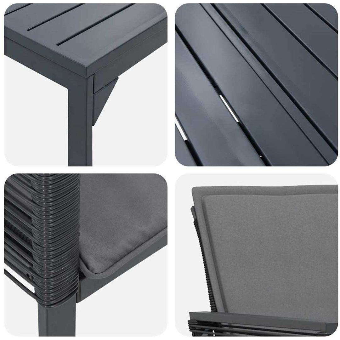 Trädgårdsmatställning 9 pcs Svart Metall vidaXL Large – bild 9