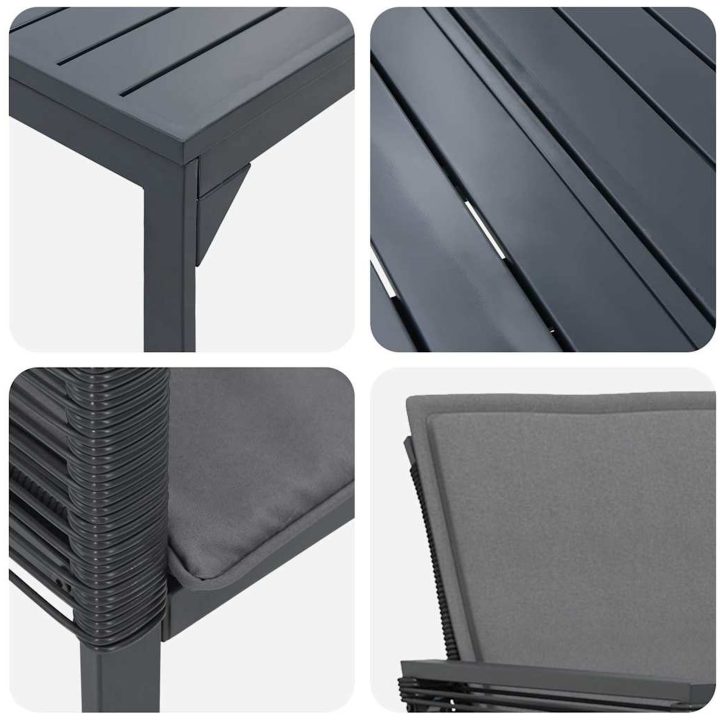 Trädgårdsmatställning 9 pcs Svart Metall vidaXL Large – bild 9