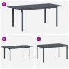 Trädgårdsmatställning 9 pcs Svart Metall vidaXL Large – miniatyr 10