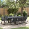 Trädgårdsmatställning 9 pcs Svart Metall vidaXL Large – miniatyr 1