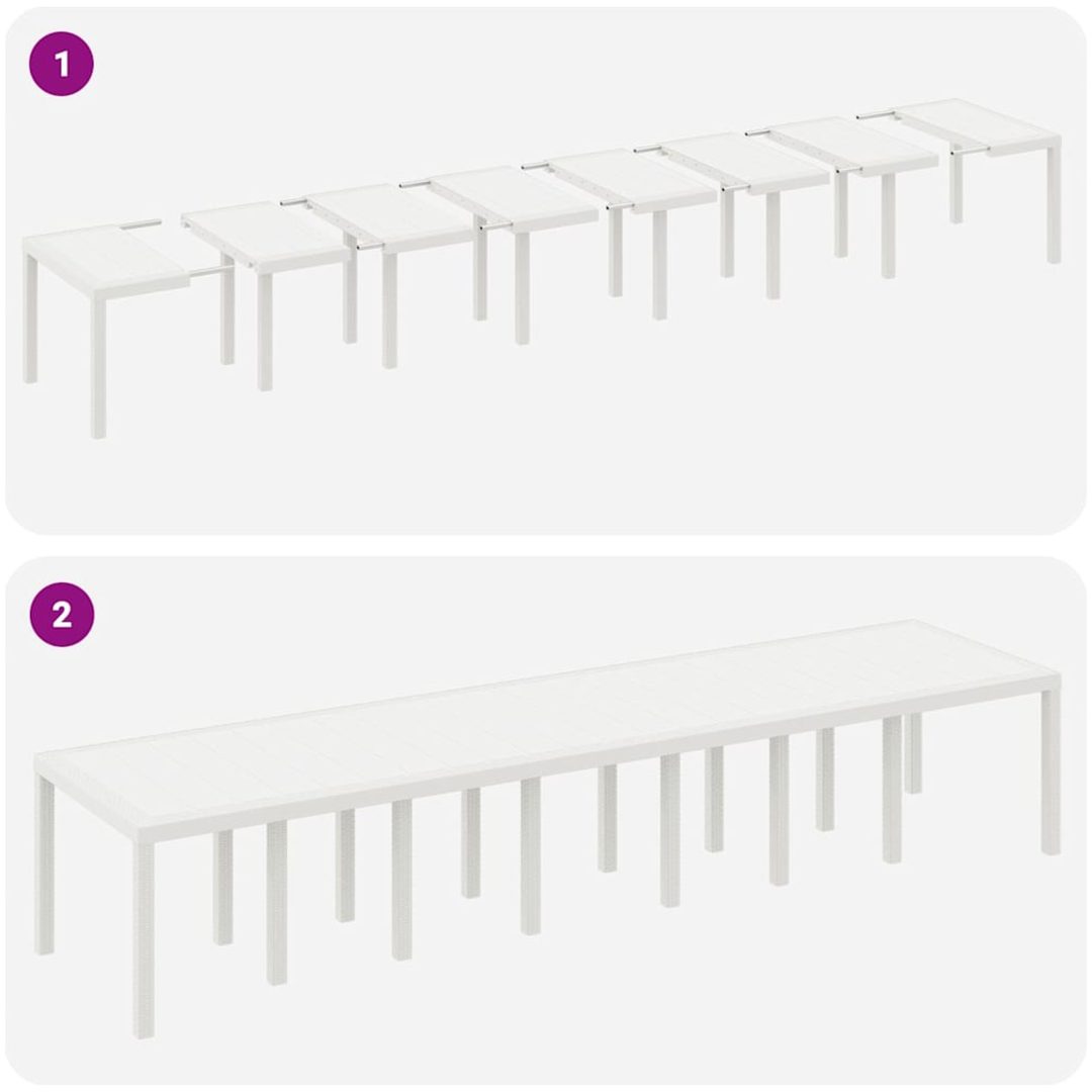 Trädgårdsmöbel 15 pcs Vit Plast vidaXL Stor – bild 8