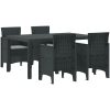 Trädgårdsmöbel Set 5 pcs Antracit vidaXL 150 x 100 x 73 cm – miniatyr 2