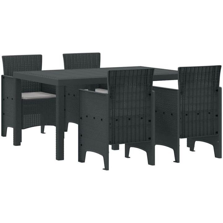 Trädgårdsmöbel Set 5 pcs Antracit vidaXL 150 x 100 x 73 cm – bild 2
