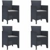 Trädgårdsmöbel Set 5 pcs Antracit vidaXL 150 x 100 x 73 cm – miniatyr 5