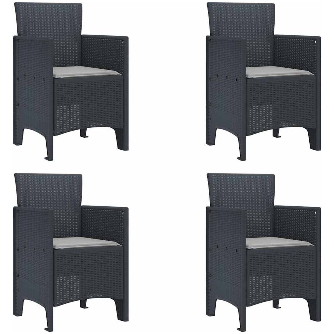 Trädgårdsmöbel Set 5 pcs Antracit vidaXL 150 x 100 x 73 cm – bild 5