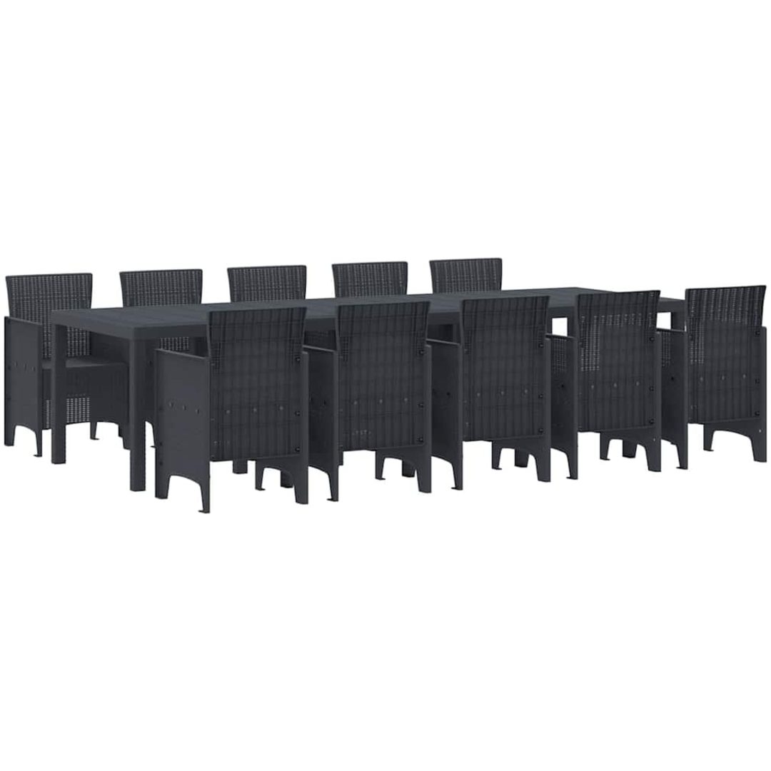 Trädgårdsmöbelset 11 pcs Antracit Plast vidaXL 10 - Sits – bild 2