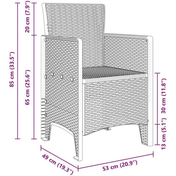 Trädgårdsmöbelset 11 pcs Antracit Plast vidaXL 10 - Sits – bild 10
