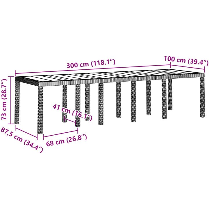 Trädgårdsmöbelset 11 pcs Antracit Plast vidaXL 10 - Sits – bild 11