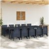 Trädgårdsmöbelset 11 pcs Antracit Plast vidaXL 10 - Sits – miniatyr 3