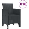 Trädgårdsmöbelset 11 pcs Antracit Plast vidaXL 10 - Sits – miniatyr 5
