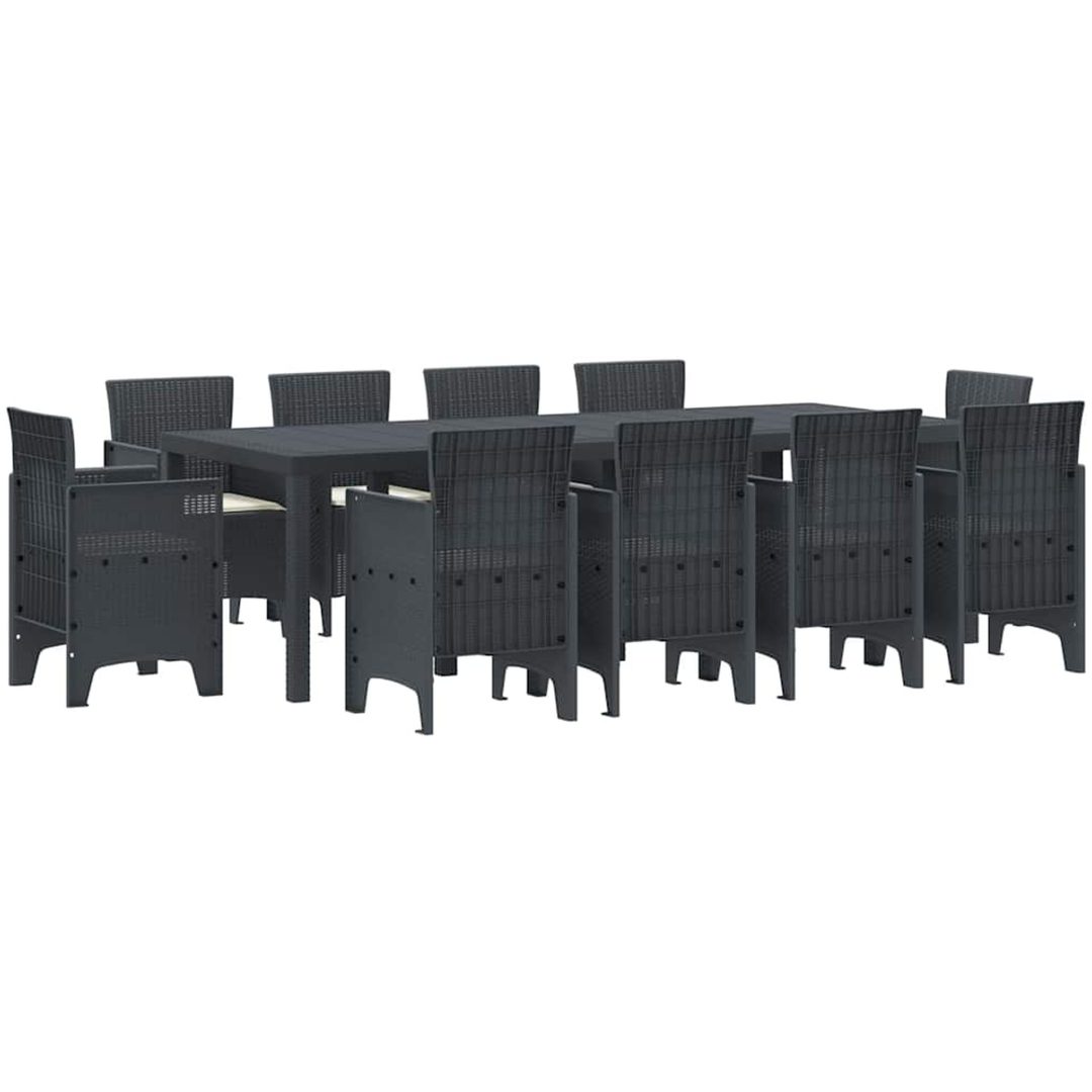 Trädgårdsmöbelset 11 pcs Antracit vidaXL 250 x 100 x 73 cm – bild 2