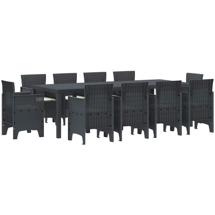 Trädgårdsmöbelset 11 pcs Antracit vidaXL 250 x 100 x 73 cm – bild 2
