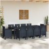 Trädgårdsmöbelset 11 pcs Antracit vidaXL 250 x 100 x 73 cm – miniatyr 3