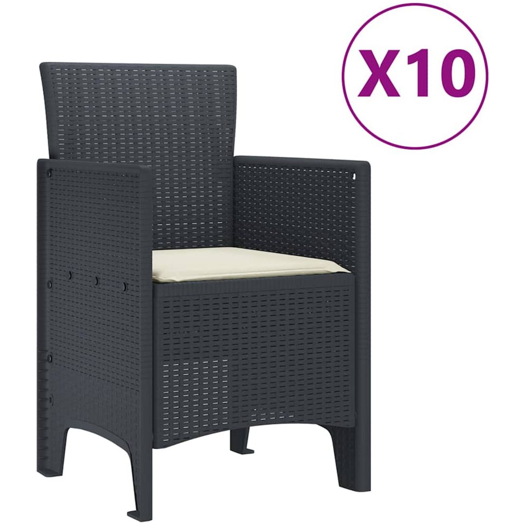 Trädgårdsmöbelset 11 pcs Antracit vidaXL 250 x 100 x 73 cm – bild 5