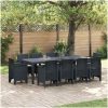 Trädgårdsmöbelset 11 pcs Antracit vidaXL 250 x 100 x 73 cm – miniatyr 1