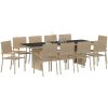 Trädgårdsmöbelset 11 pcs Beige 10-Personer Stort Konstrotting vidaXL 10 - Personer, stort – miniatyr 3