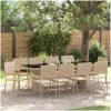 Trädgårdsmöbelset 11 pcs Beige 10-Personer Stort Konstrotting vidaXL 10 - Personer, stort – miniatyr 1