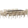 Trädgårdsmöbelset 11 pcs Beige vidaXL 250 x 100 x 75 cm – miniatyr 2