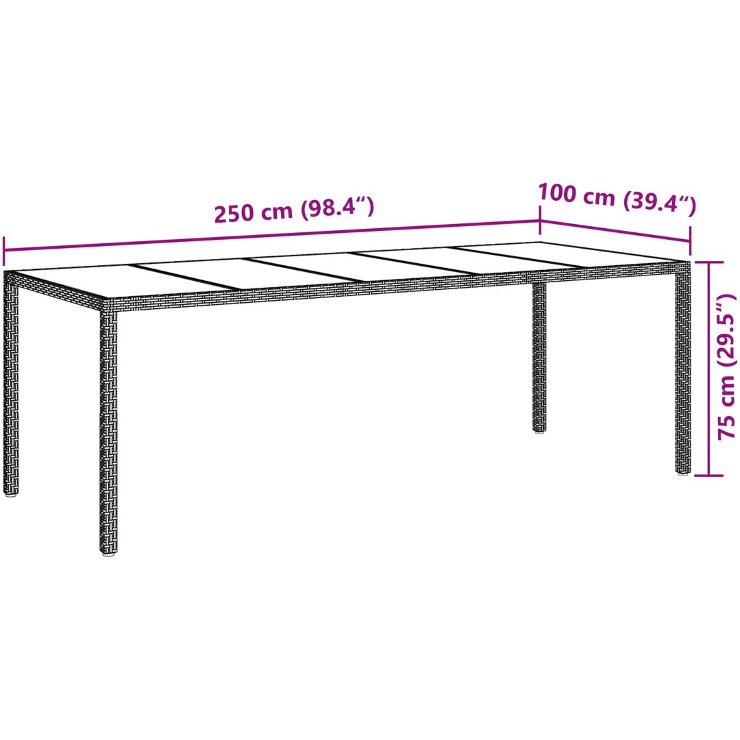 Trädgårdsmöbelset 11 pcs Beige vidaXL 250 x 100 x 75 cm – bild 11