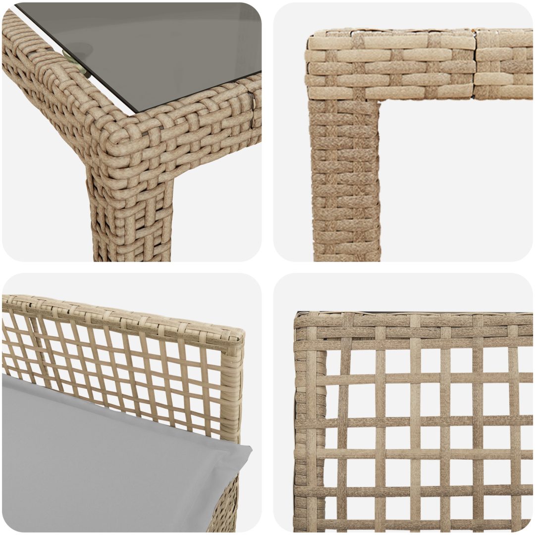 Trädgårdsmöbelset 11 pcs Beige vidaXL 250 x 100 x 75 cm – bild 9