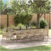 Trädgårdsmöbelset 11 pcs Beige vidaXL 250 x 100 x 75 cm – miniatyr 1