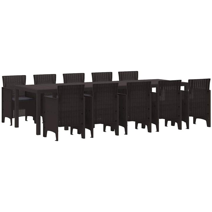 Trädgårdsmöbelset 11 pcs Brun och Antracit Rotting vidaXL Stor – bild 2