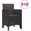 Trädgårdsmöbelset 11 pcs Brun och Antracit Rotting vidaXL Stor – miniatyr 5