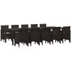 Trädgårdsmöbelset 11 pcs Brun och Ljusgrå Poly rattan vidaXL Stor – miniatyr 2