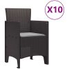 Trädgårdsmöbelset 11 pcs Brun och Ljusgrå Poly rattan vidaXL Stor – miniatyr 5