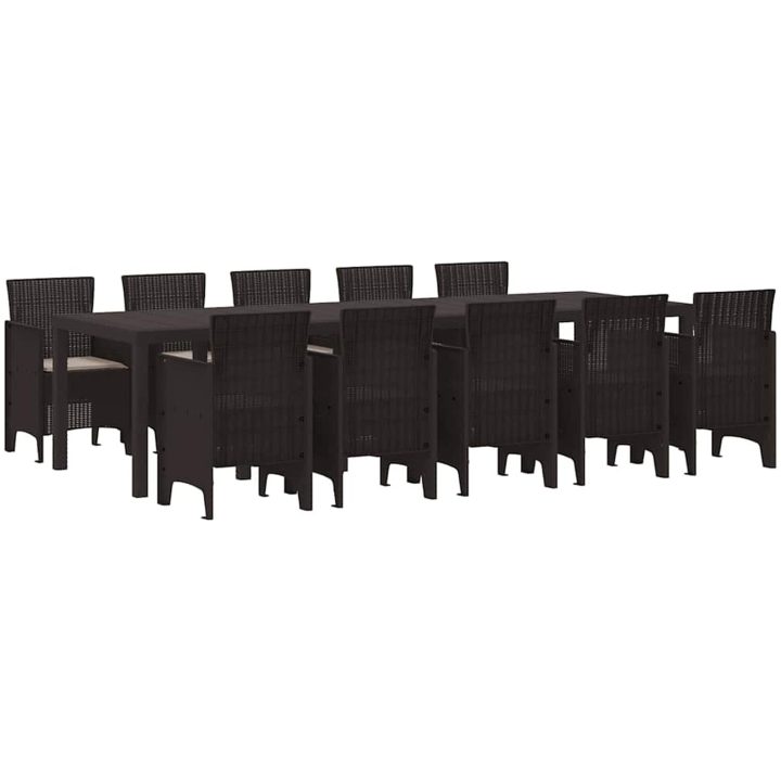 Trädgårdsmöbelset 11 pcs Brun och Taupe Poly rattan vidaXL 10 - Säten – bild 2