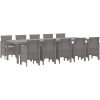 Trädgårdsmöbelset 11 pcs Ljusgrå Rattan och Aluminium vidaXL 10 - Sits – miniatyr 2