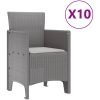 Trädgårdsmöbelset 11 pcs Ljusgrå Rattan och Aluminium vidaXL 10 - Sits – miniatyr 5