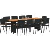 Trädgårdsmöbelset 11 pcs Svart Konstrotting vidaXL 10 - Sitts – miniatyr 3