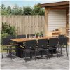 Trädgårdsmöbelset 11 pcs Svart Konstrotting vidaXL 10 - Sitts – miniatyr 4