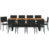 Trädgårdsmöbelset 11 pcs Svart Konstrotting vidaXL 10 - Sitts – miniatyr 7