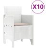 Trädgårdsmöbelset 11 pcs Vit och taupe Syntetiskt rotting vidaXL Stor – miniatyr 5