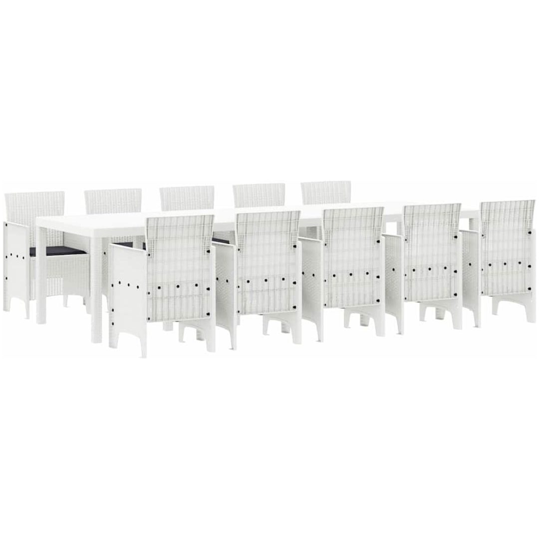 Trädgårdsmöbelset 11 pcs Vit Poly rattan och Aluminium vidaXL Stor – bild 2