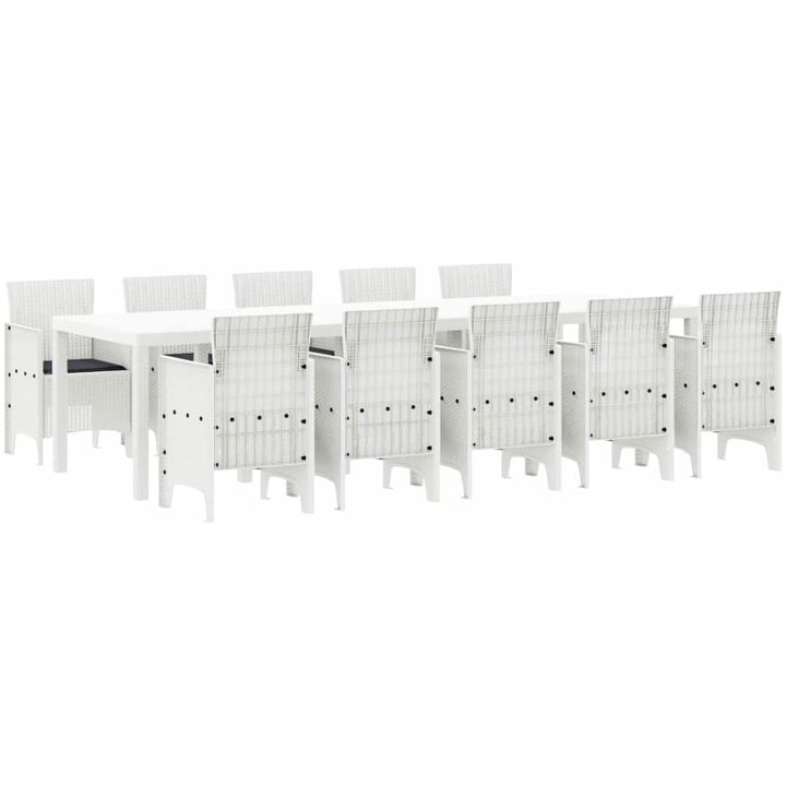 Trädgårdsmöbelset 11 pcs Vit Poly rattan och Aluminium vidaXL Stor – bild 2