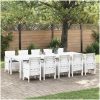 Trädgårdsmöbelset 11 pcs Vit Poly rattan och Aluminium vidaXL Stor – miniatyr 1