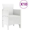 Trädgårdsmöbelset 11 pcs Vit Rattan och Stål vidaXL Stor – miniatyr 5