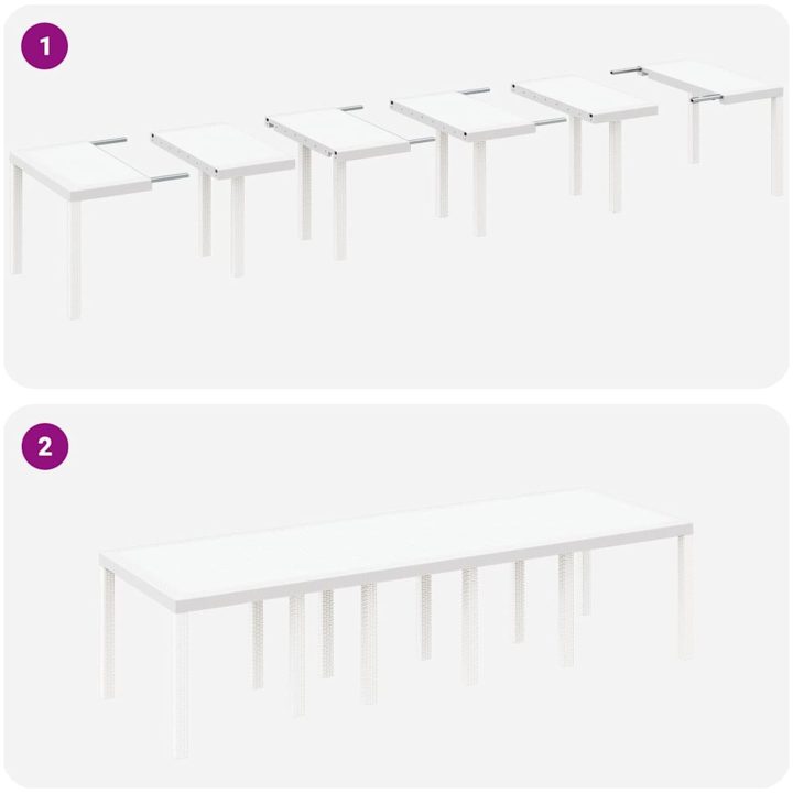 Trädgårdsmöbelset 11 pcs Vit Rattan och Stål vidaXL Stor – bild 9