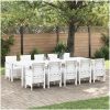 Trädgårdsmöbelset 11 pcs Vit Rattan och Stål vidaXL Stor – miniatyr 1