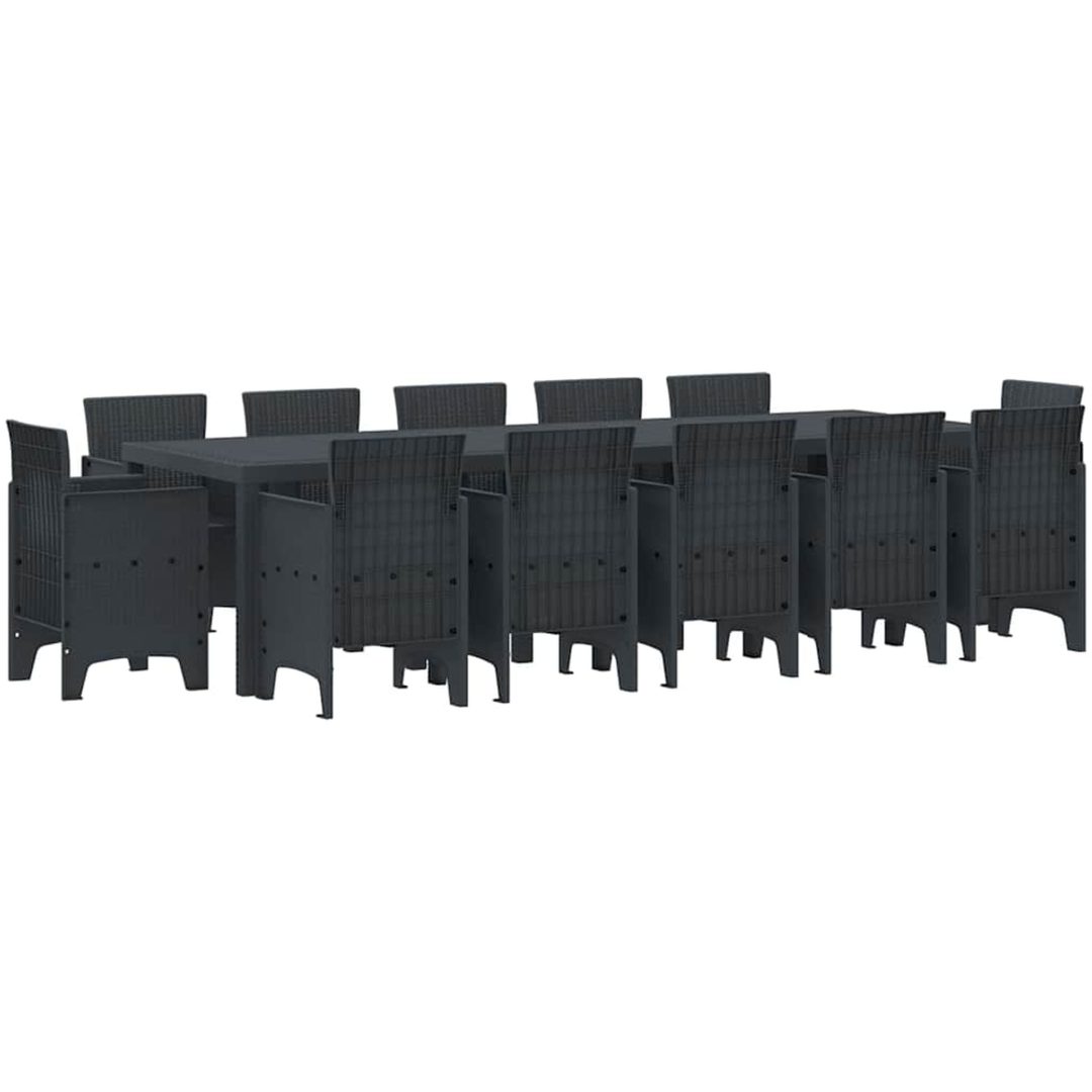 Trädgårdsmöbelset 13 pcs Antracit Plast vidaXL Stor – bild 2