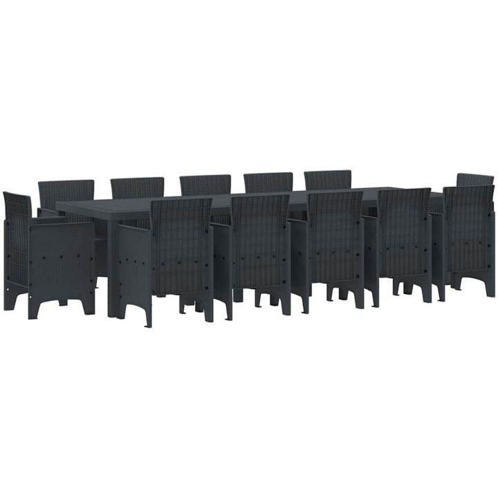 Trädgårdsmöbelset 13 pcs Antracit Plast vidaXL Stor – bild 2