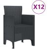 Trädgårdsmöbelset 13 pcs Antracit Plast vidaXL Stor – miniatyr 5