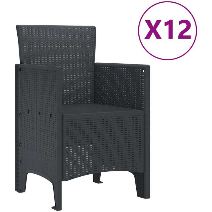 Trädgårdsmöbelset 13 pcs Antracit Plast vidaXL Stor – bild 5