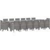 Trädgårdsmöbelset 15 pcs Ljusgrå Rotting vidaXL 14 - Sits – miniatyr 2