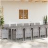 Trädgårdsmöbelset 15 pcs Ljusgrå Rotting vidaXL 14 - Sits – miniatyr 3