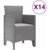 Trädgårdsmöbelset 15 pcs Ljusgrå Rotting vidaXL 14 - Sits – miniatyr 5