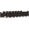Trädgårdsmöbelset 17 pcs Brun Konstrotting vidaXL Large – miniatyr 2